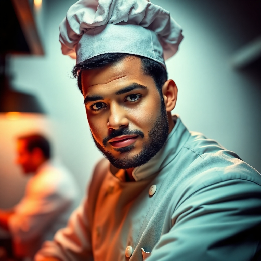 A stylized image representing the journey of a chef from culinary student to professional, possibly using a metaphor or visual representation. The composition should be dynamic and visually interesting. The lighting could be a mix of high-key and low-key lighting. The color palette is vibrant. The camera angle could be dynamic. The texture details should be subtle. The environment is not necessarily shown. The style is abstract and symbolic, emphasizing the personal journey. The resolution is 4K and the image should be high quality.