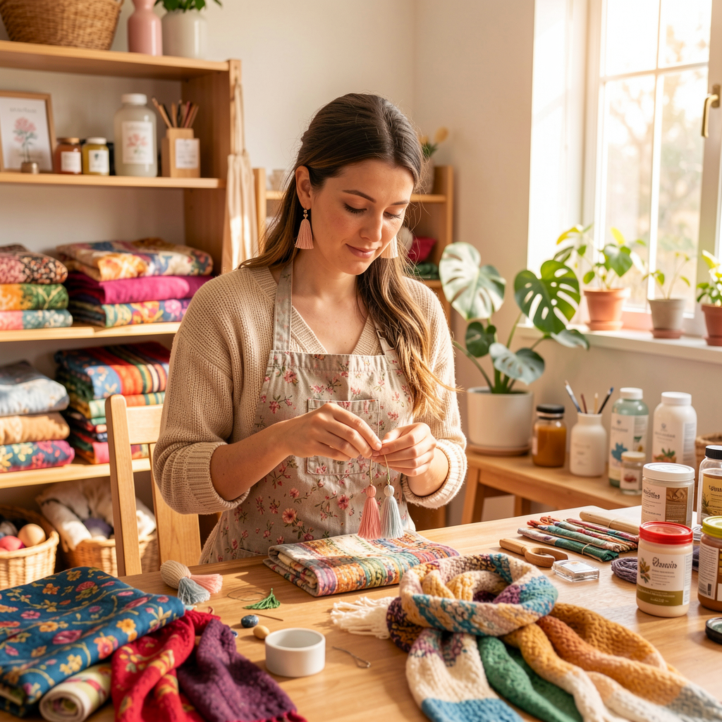 Artisan handcrafting accessories and wellness items