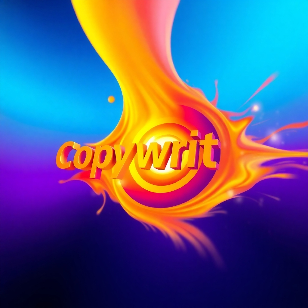 Create a stylized image, 4K resolution, depicting an abstract representation of words transforming into vibrant, dynamic shapes and flowing into a target.&nbsp; The color palette should be bright and energetic, with a gradient transitioning from deep blues and purples into vibrant oranges and yellows.  The composition should focus on movement and energy, with the transforming words acting as the central focus. The camera angle should be dynamic, capturing the energy of the transformation. The texture details should include smooth transitions between colors, with subtle light effects to create a sense of depth and movement. The overall style should draw inspiration from modern art and abstract graphics, representing the transformative power of copywriting. The image should be visually captivating and suggestive of growth and progress.