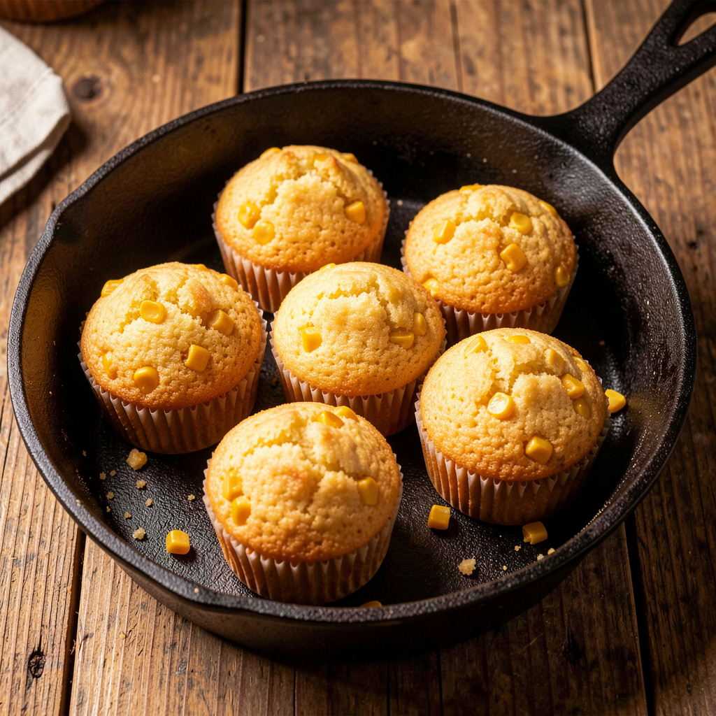 Fresh Cornbread in Skillet