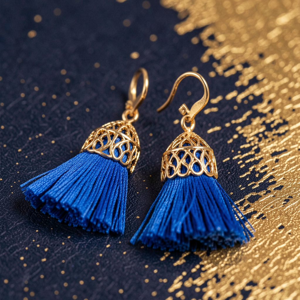 Blue Tassel Earrings