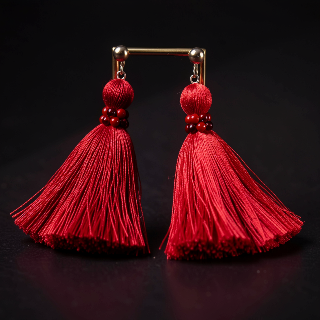 Red Tassel Earrings