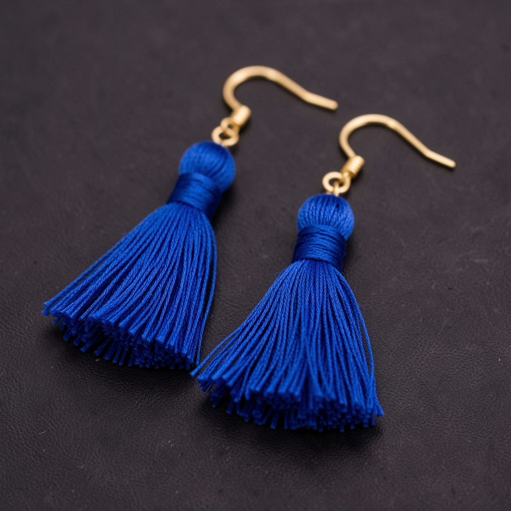 Blue Tassel Earrings