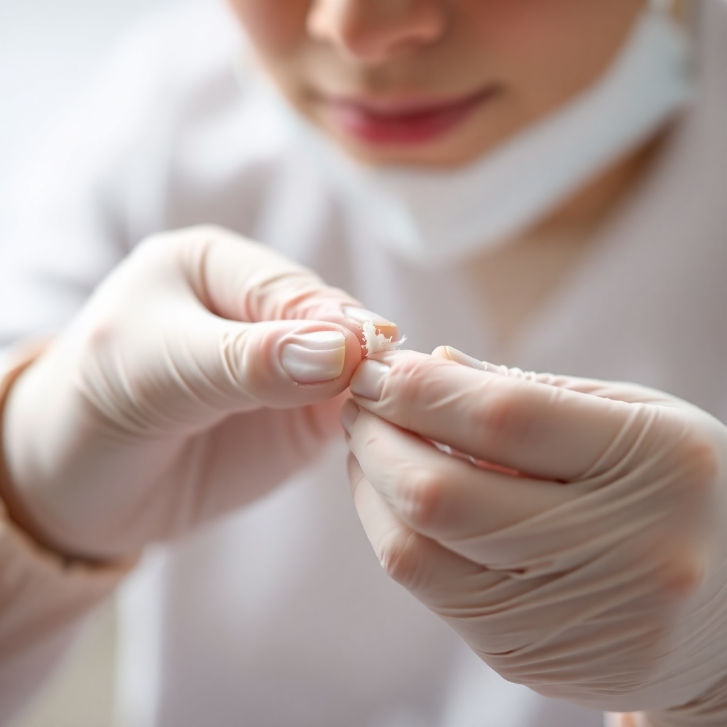Photorealistic 4K image of hands using floss efficiently. This image should focus on detail and clarity to showcase the proper technique.