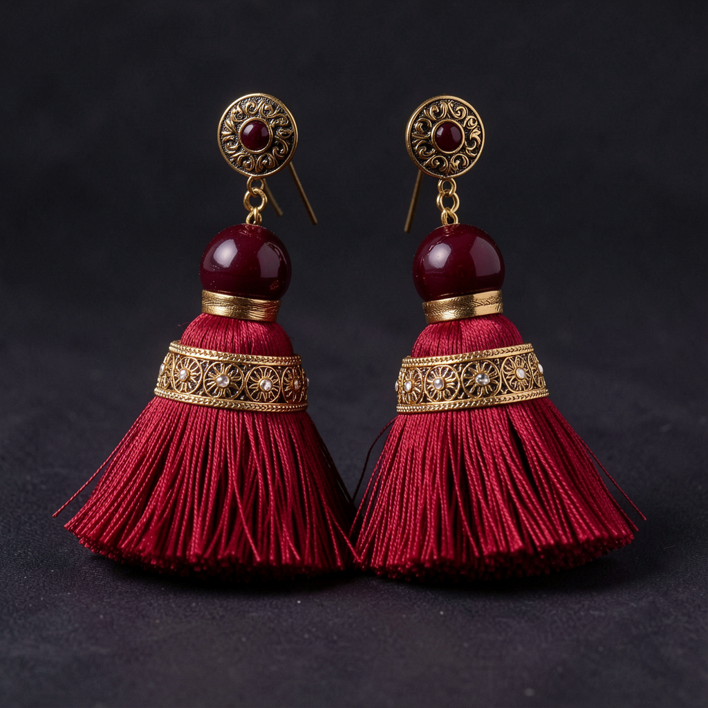 Red Tassel Earrings