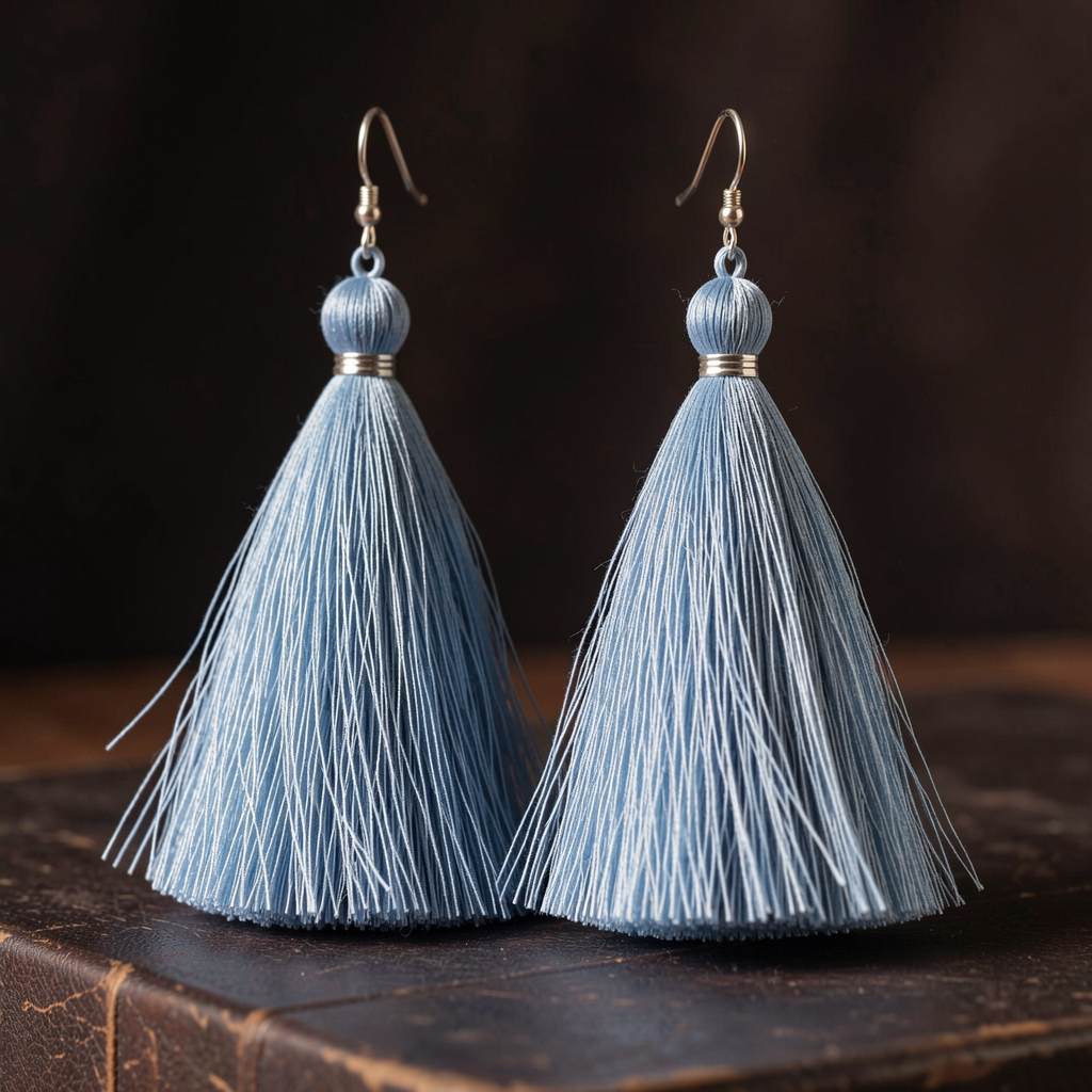Grey Tassel Earrings
