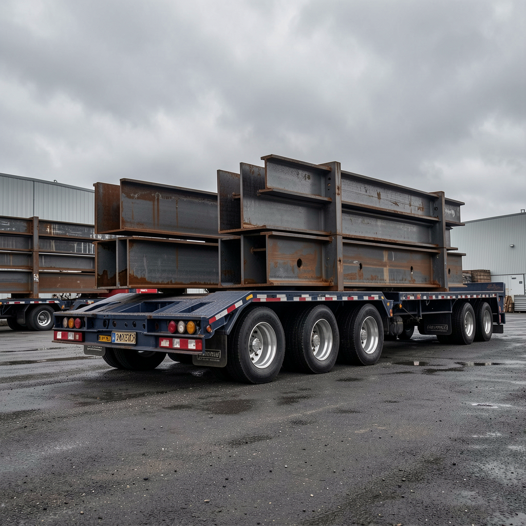 Multi-axle heavy haul flatbed trailer