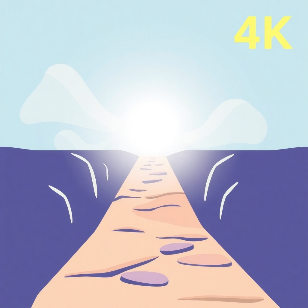 Stylized image, 4K resolution, showing a pathway leading to a bright light. Symbolically, it presents the journey of therapy and achieving self-improvement. Use bright, positive colors and a soft light.