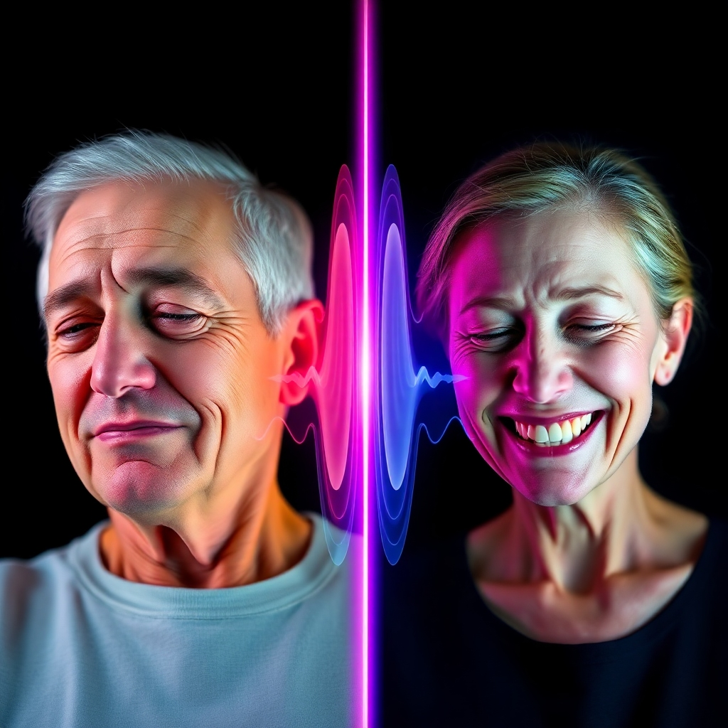 An artistic representation showing before and after effects of KT Wave therapy on a patient. On one side, the patient appears in discomfort, while on the other, they exhibit a relieved, smiling expression. The transition is marked with dynamic waves to symbolize the pulsed therapy's action. The colors are vibrant on the therapy side and muted on the discomfort side. This image is designed to be compelling and impactful, rendered in 8K resolution for clarity in details.