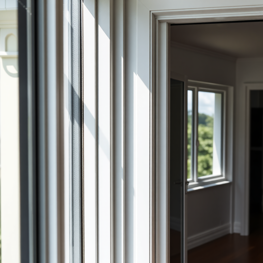 Aluminum window installation with clean modern frame lines