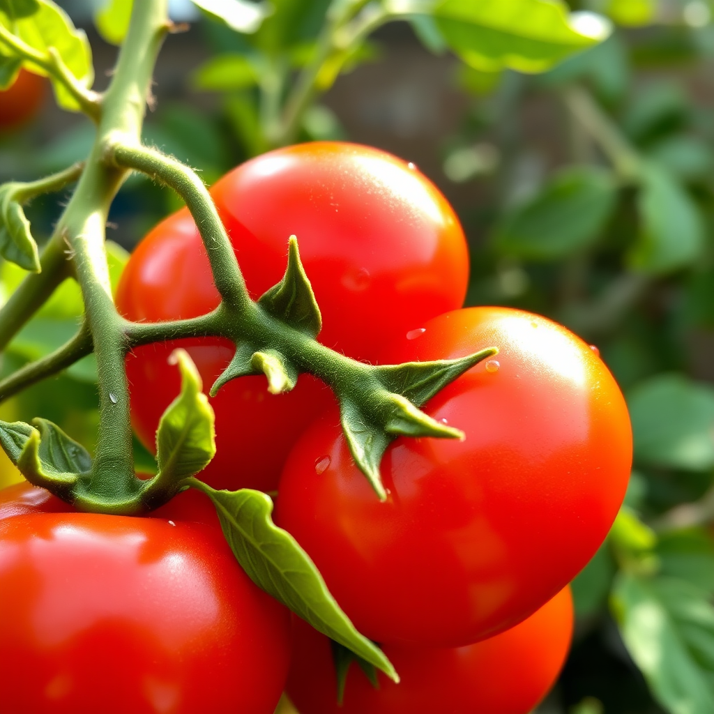 Ripe tomatoes on vine