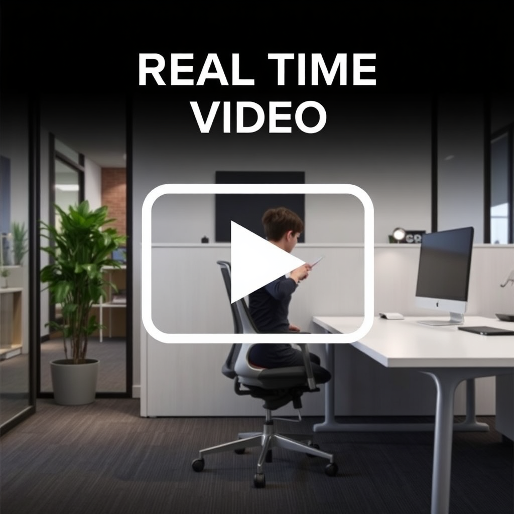A brief video showcasing the chair being used in an office environment. Focus on real-time usage and the seamless integration into a professional setting.