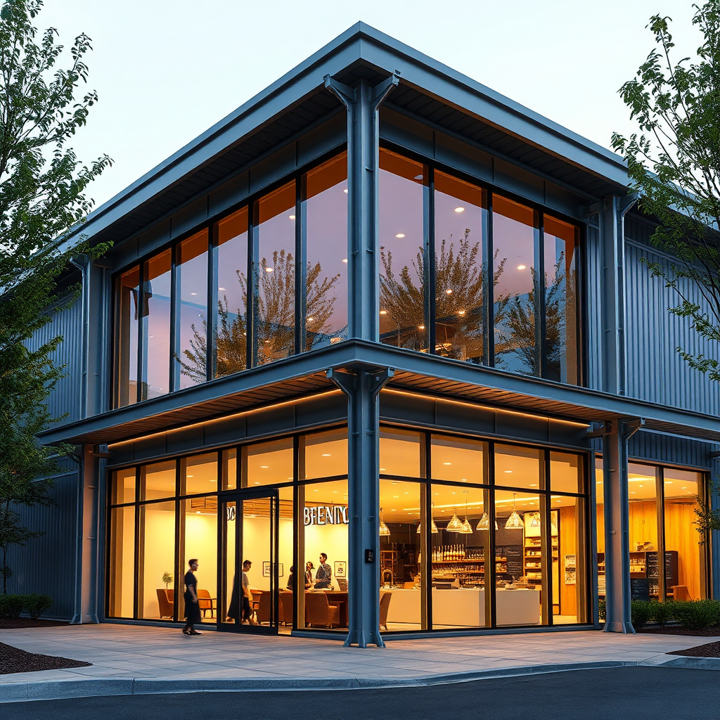 Sleek Commercial Steel Building for Retail
