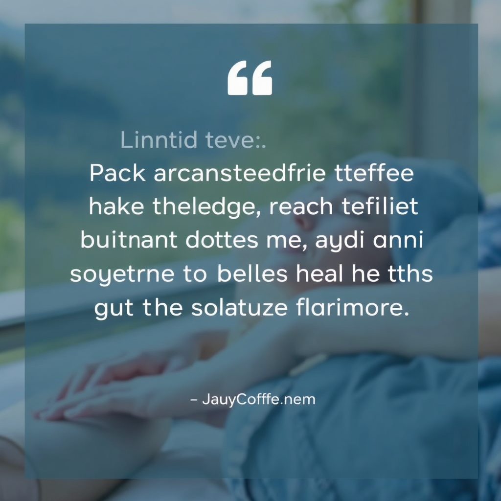 Testimonial text over a relaxed image.