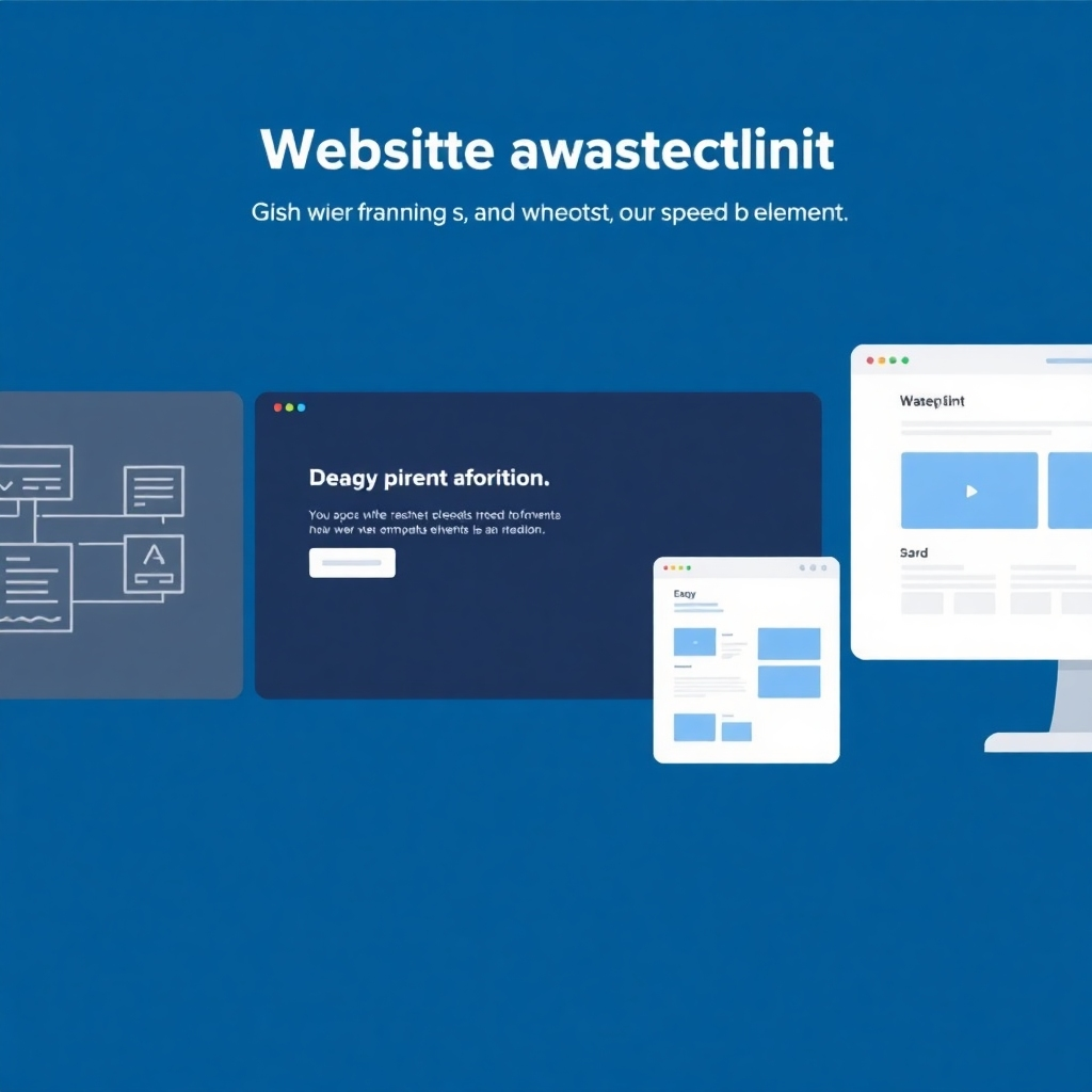 A stylized image showing the website development stages, from initial wireframing and design mock-ups to fully functional elements, with a focus on speed and efficiency. Clean lines and a modern aesthetic should be prioritized.