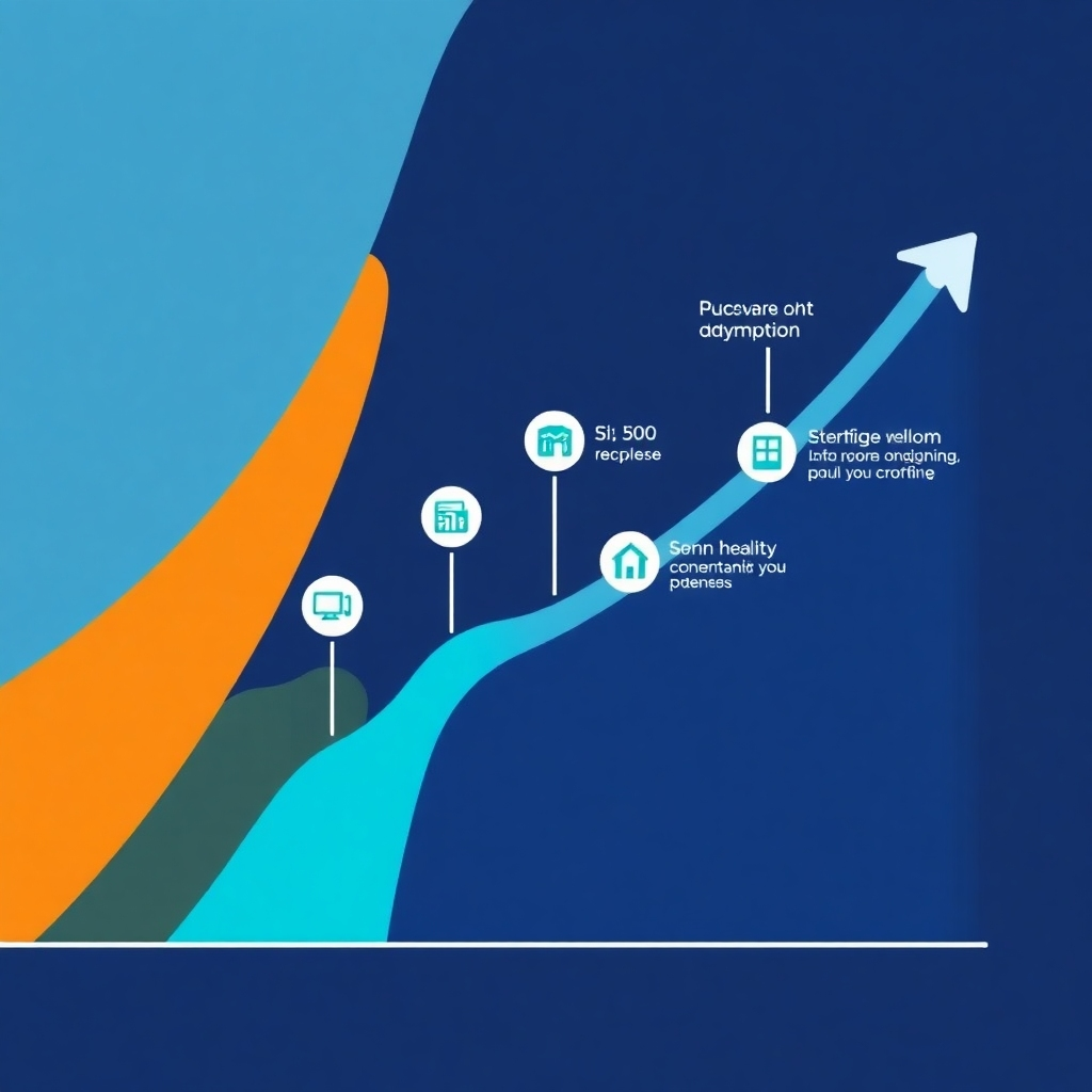 A stylized image of a growth graph with various investment options represented visually as paths leading to the top. Use a gradient color palette for a dynamic and optimistic presentation, symbolizing the journey to financial success.