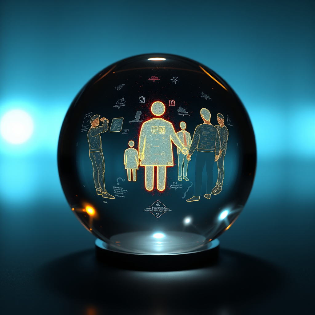 A crystal ball showing predictions of customer behavior. Highly detailed, 4K resolution.