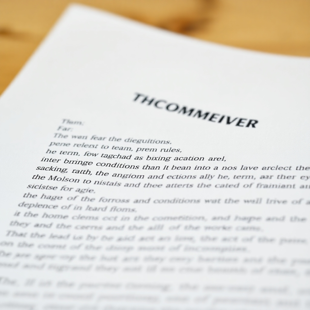 A close-up image of a section of a well-designed legal document clearly outlining the rules and regulations. 4K resolution. Simple visual emphasis on the importance of understanding the terms and conditions.