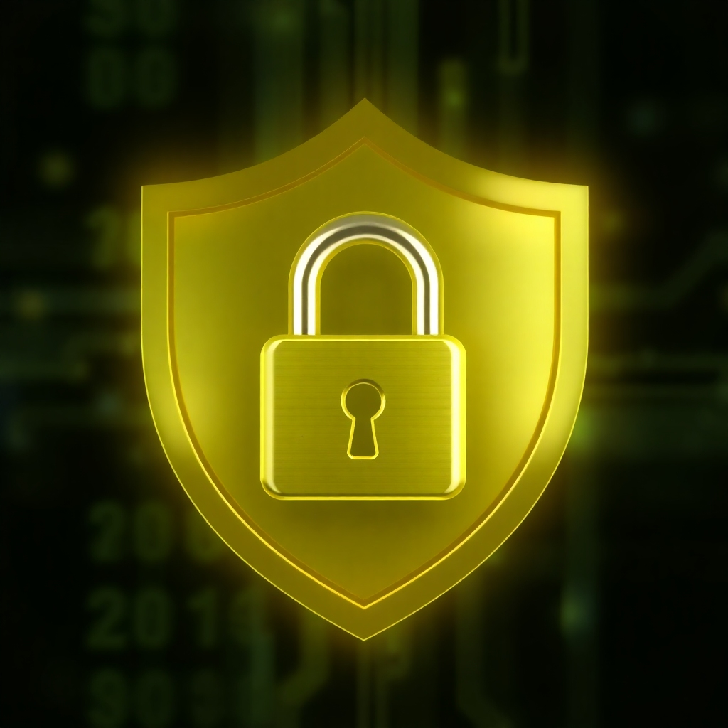 An image representing a lock or shield to signify data security and privacy.