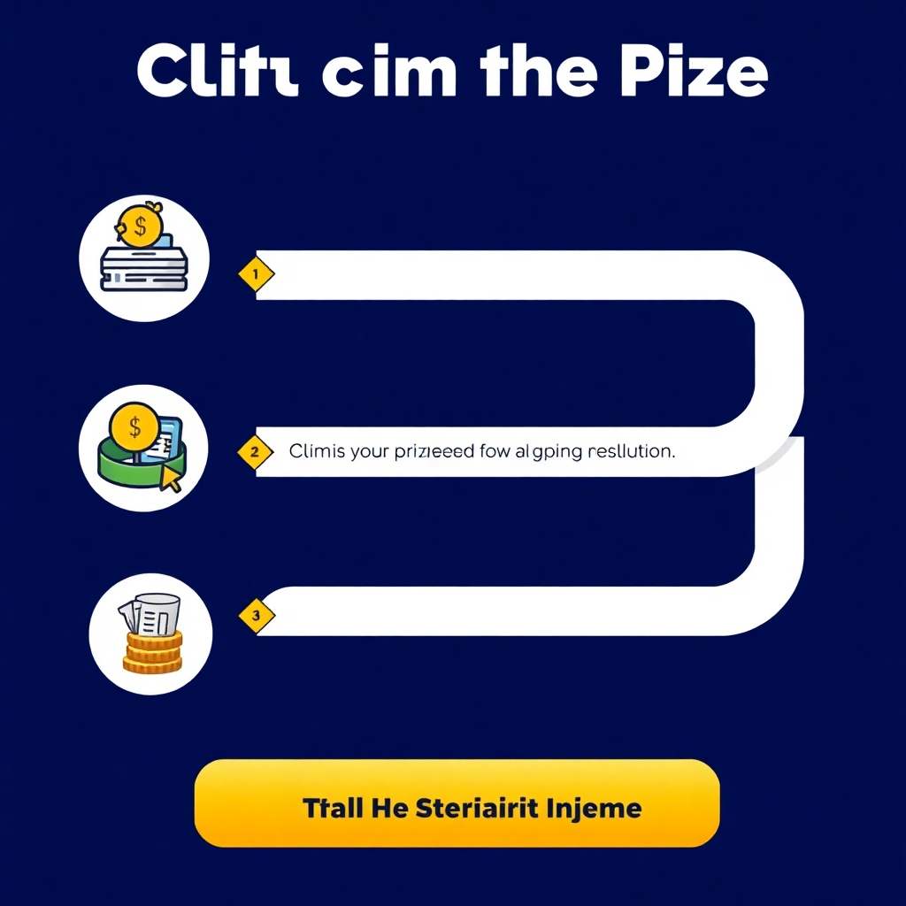 An image showing a simplified step-by-step guide, possibly animated, to claim the prize, emphasizing the speed and ease of the process. High-quality 4K resolution.