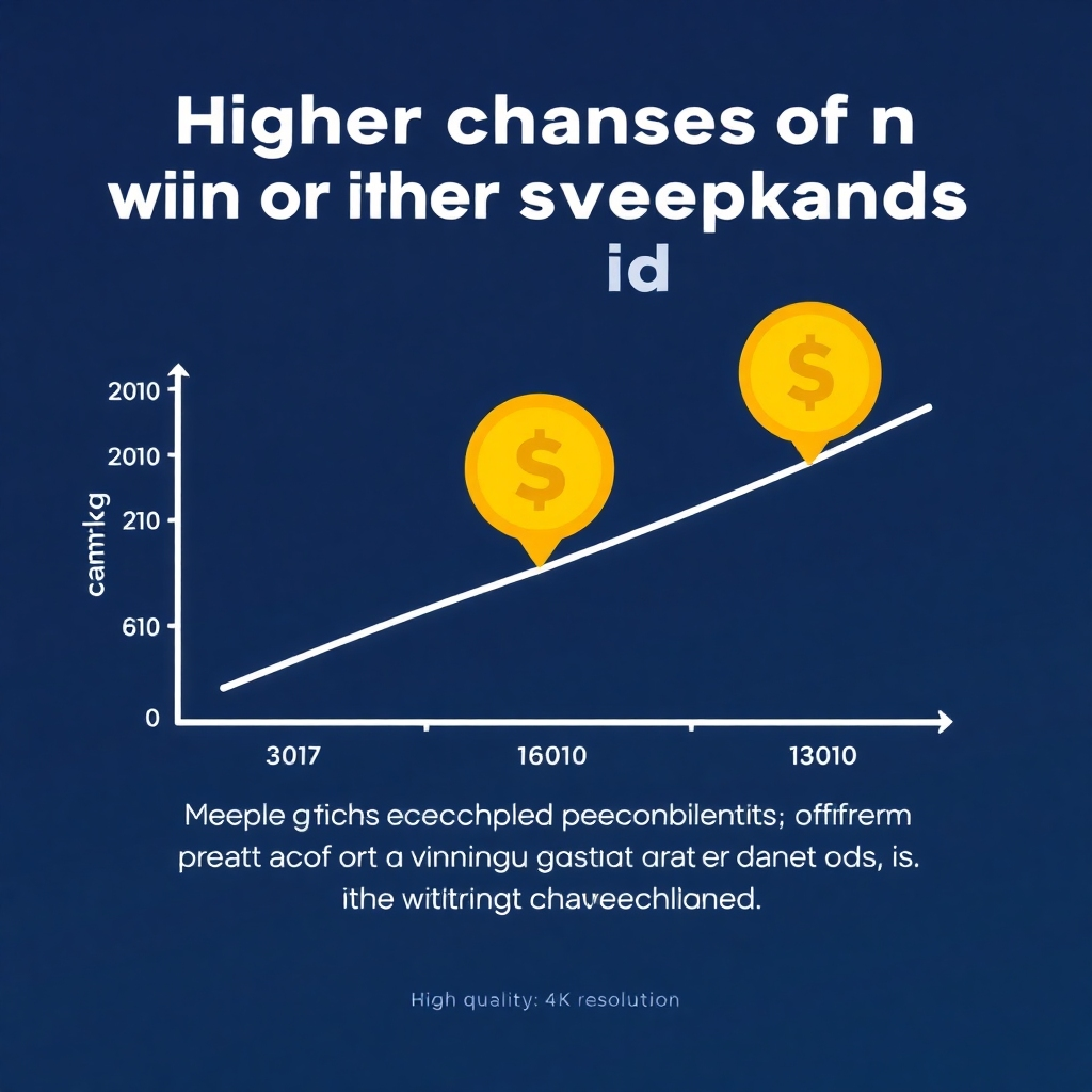 An infographic showing a graph clearly showing higher chances of winning on this platform compared to other sweepstakes. Style should be simple, clear and professional, emphasizing the data to create trust and confidence in higher odds. High-quality 4K resolution.