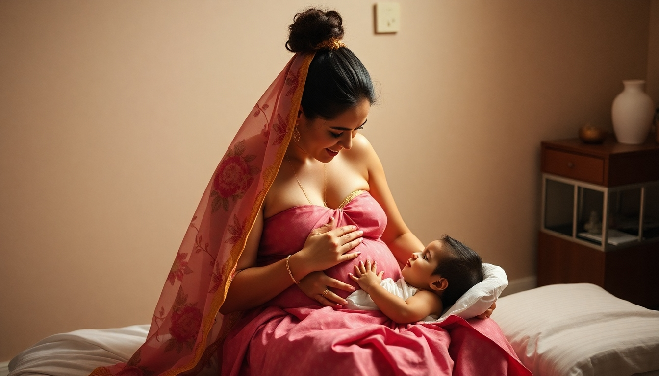 Capture a stylized 4K image focusing on a pregnant woman’s hands softly caressing her belly. The background is a radiant light, symbolizing strength. Use bright yet harmonious colors to emphasize the bond between mother and child. The composition should feature her hands prominently. Employ soft, diffused lighting for a serene atmosphere. Style references include Renaissance paintings, highlighting the beauty and grace of the female form.