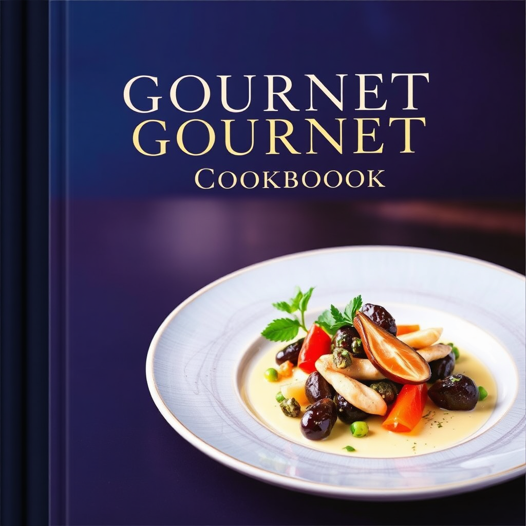 Gourmet cookbook cover design