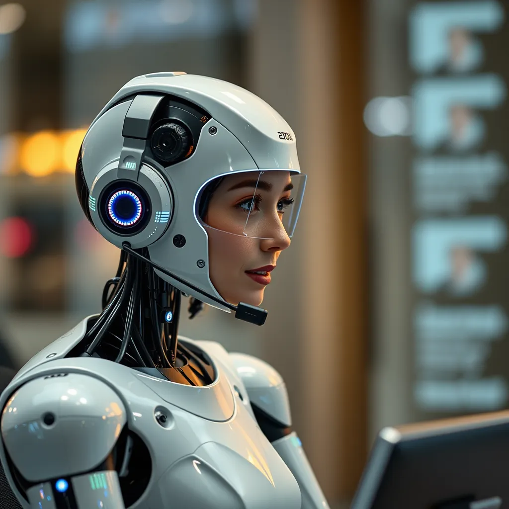 An AI assistant helping a user design a website, suggesting layouts and content based on the user's brand and target audience. The image represents the power of AI in simplifying the design process.