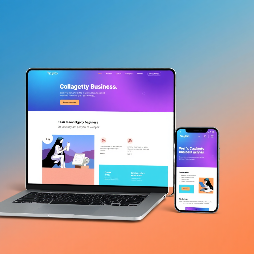 Modern web design mock-up on multiple devices