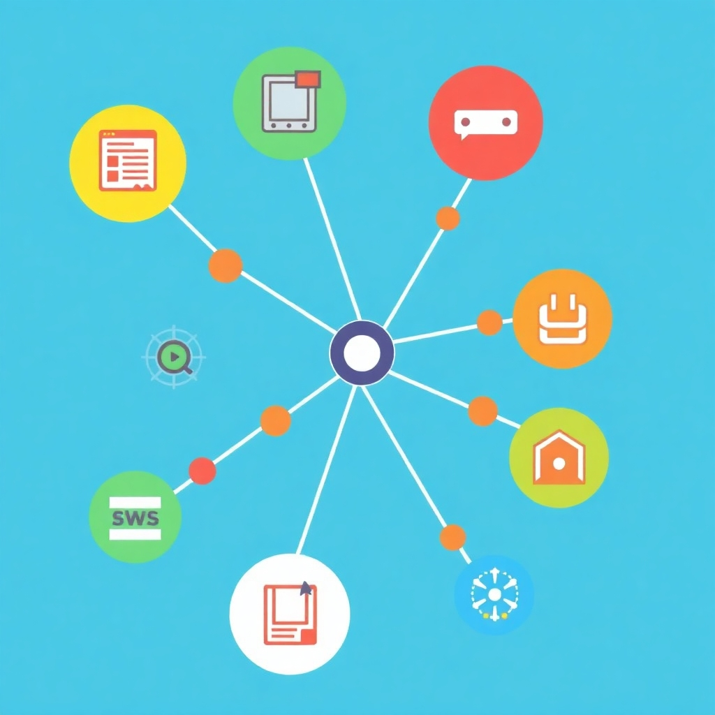 A stylized image showing a branching network with various icons representing different monetization streams, like ads, sponsorships, and affiliate marketing. The image should be colorful and dynamic, representing diverse revenue opportunities.