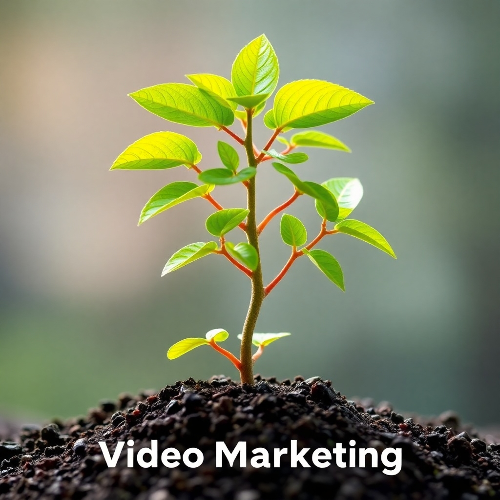 An image of a growing plant or tree, symbolizing the continuous growth and long-term success from video marketing. The image should be visually appealing and positive, showcasing the potential for sustainable income.