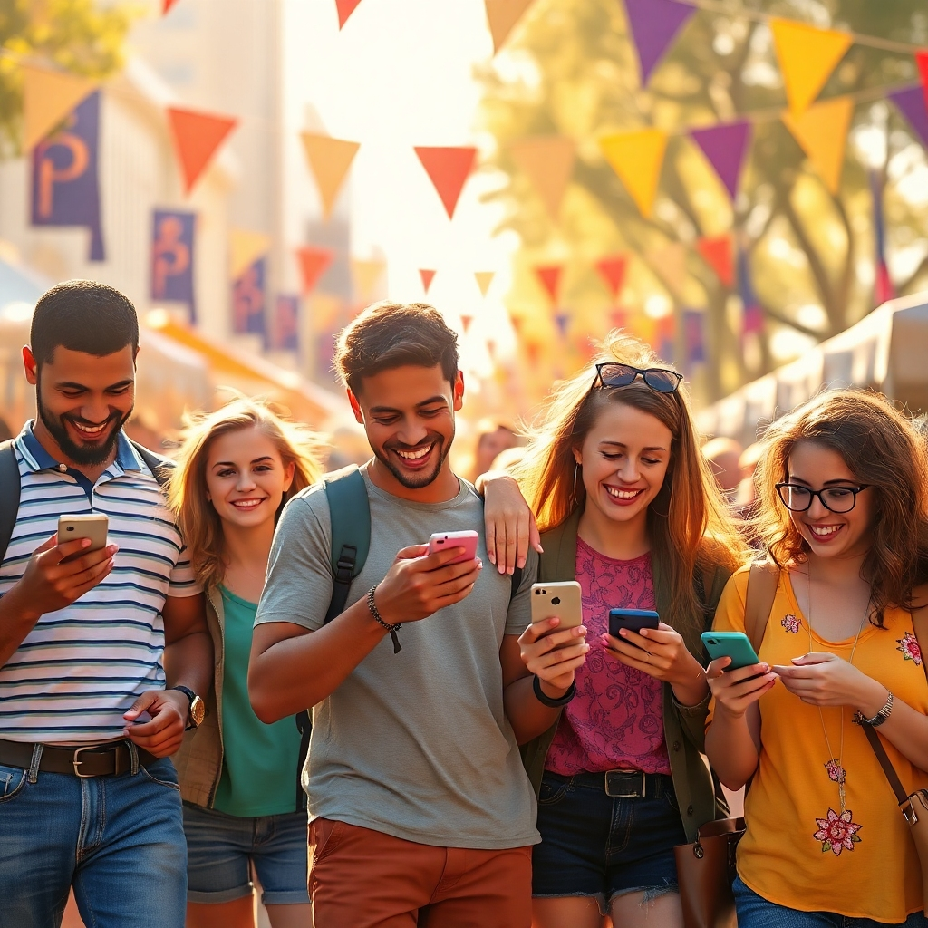 A stylized 4K image representing the core values of "Central Illinois Discovery Experience Challenge." The scene should depict a group of diverse individuals collaboratively solving a puzzle that symbolizes the challenge aspect, while others are shown celebrating a victory, representing customer appreciation. The background should be a blurred silhouette of the Central Illinois landscape. Use a vibrant, yet harmonious color palette. The lighting should be bright and optimistic. The camera angle should be slightly elevated, showcasing the collaborative spirit and the sense of accomplishment. Add texture details to the puzzle pieces and the celebratory elements. The style should be modern and inviting, similar to a tech company's promotional materials, emphasizing innovation and community. The image should evoke a sense of fun, engagement, and shared success.