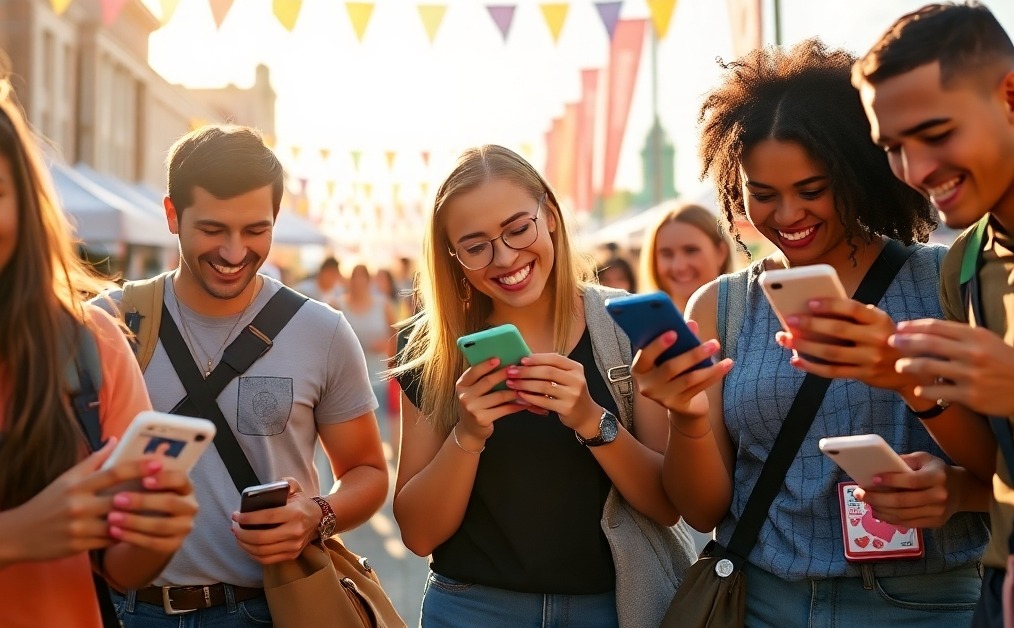 A breathtaking, photorealistic 8K image showcasing the essence of the "Central Illinois Discovery Experience Challenge." The composition should feature a diverse group of people joyfully participating in various challenges scattered across iconic Central Illinois landscapes, such as a historical landmark, a vibrant local festival, and a serene natural scene. The lighting should be warm and inviting, depicting a sunny afternoon. The color palette should be rich and vibrant, emphasizing the beauty of the region. Use a wide-angle lens to capture the vastness of the experience. Add texture details to highlight the unique characteristics of each location. Include props like maps, challenge checklists, and celebratory banners. Inspired by the energetic style of a tourism advertisement, the image should evoke a sense of adventure, community, and the thrill of discovery. Hyperrealistic details are essential to create a truly immersive and engaging visual experience.