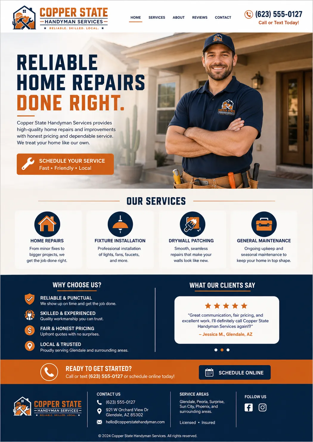 Copper State Handyman Services website example