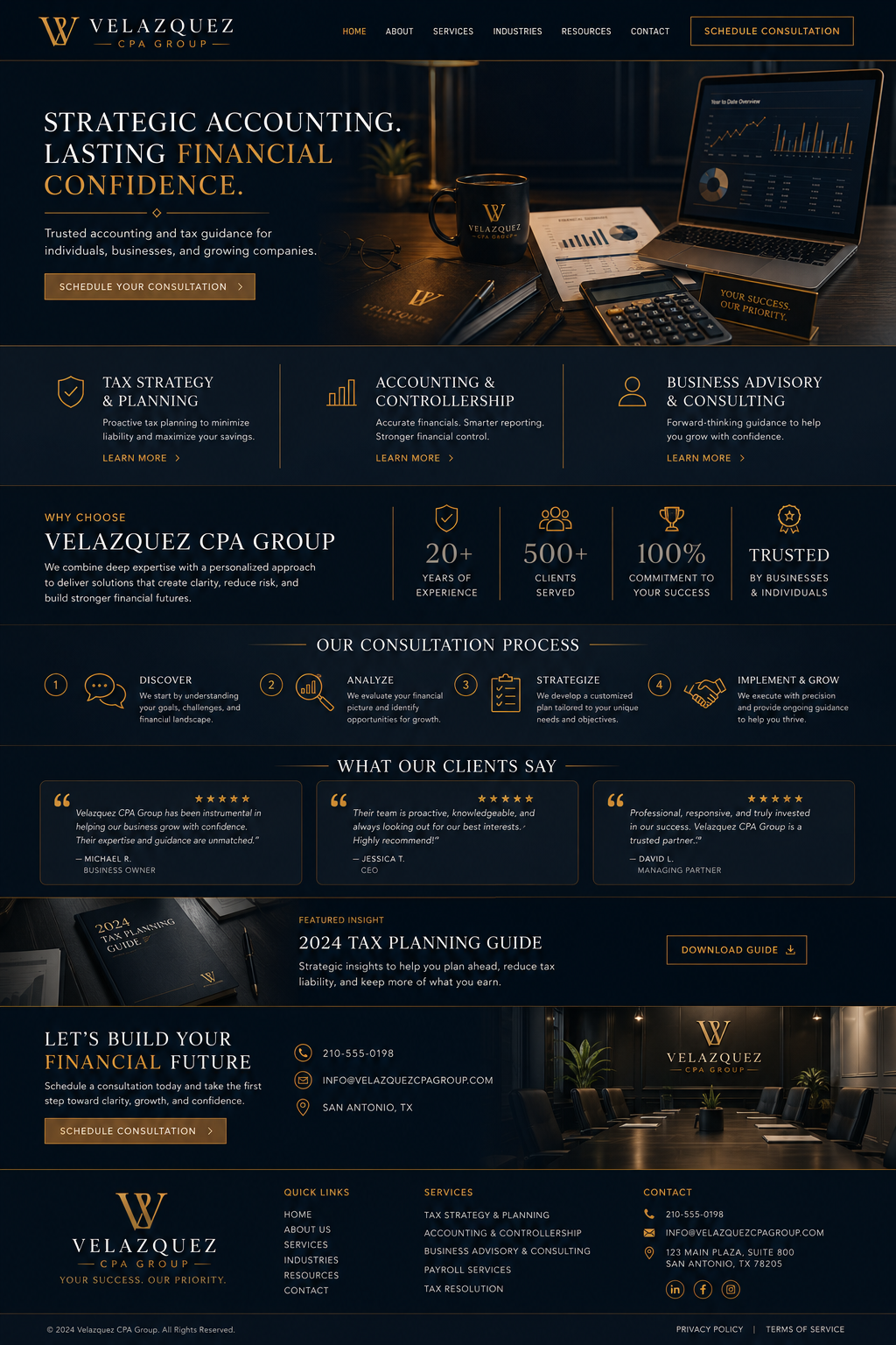 Velazquez CPA Group website example