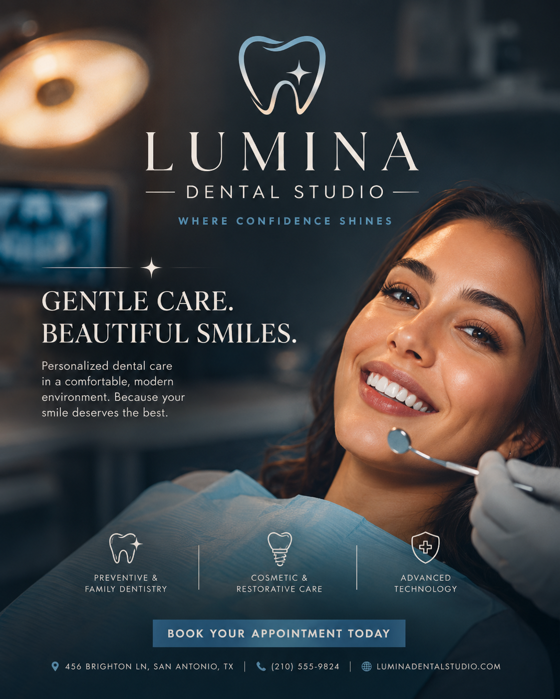 Lumina Dental Studio promotional design example
