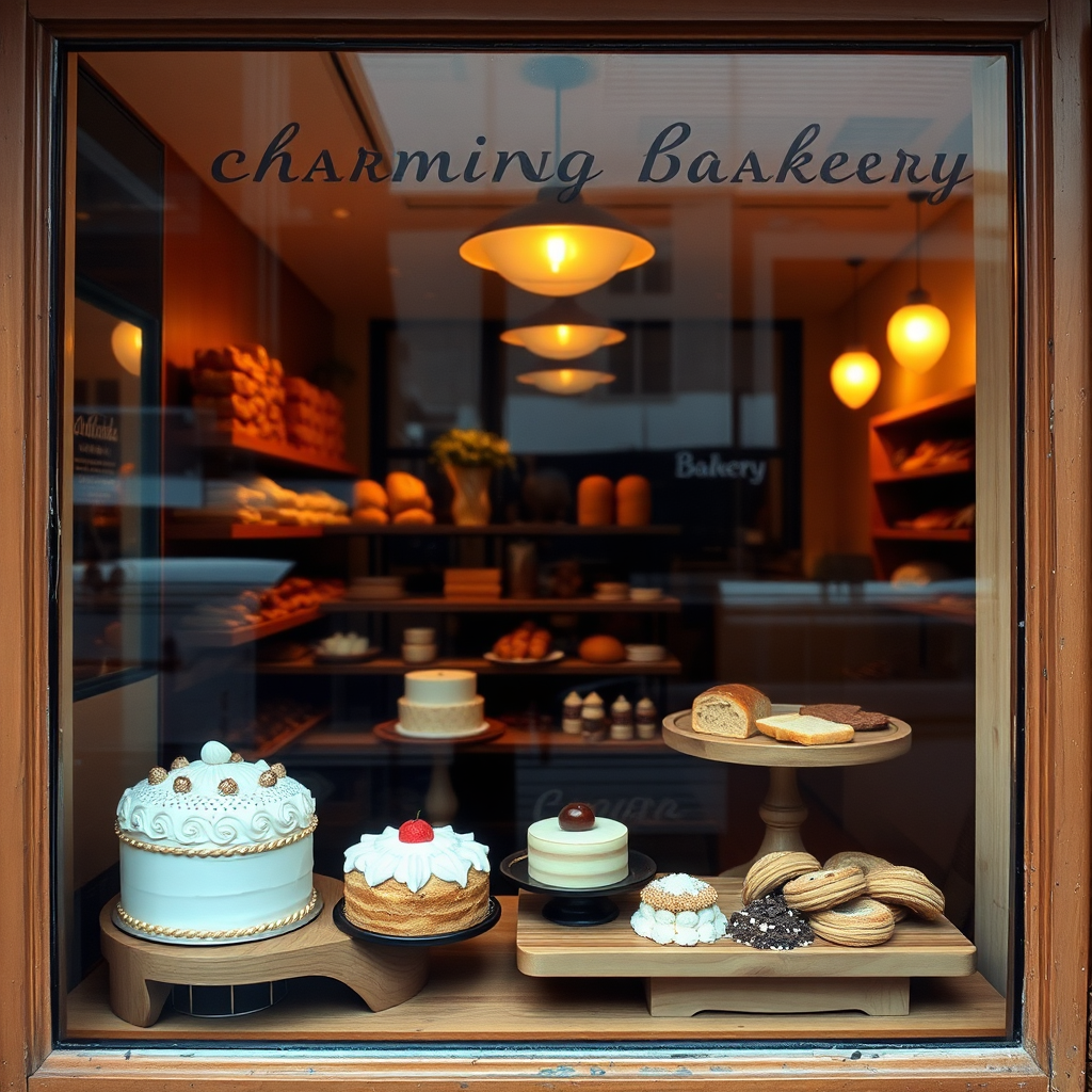 Bakery storefront with pastries