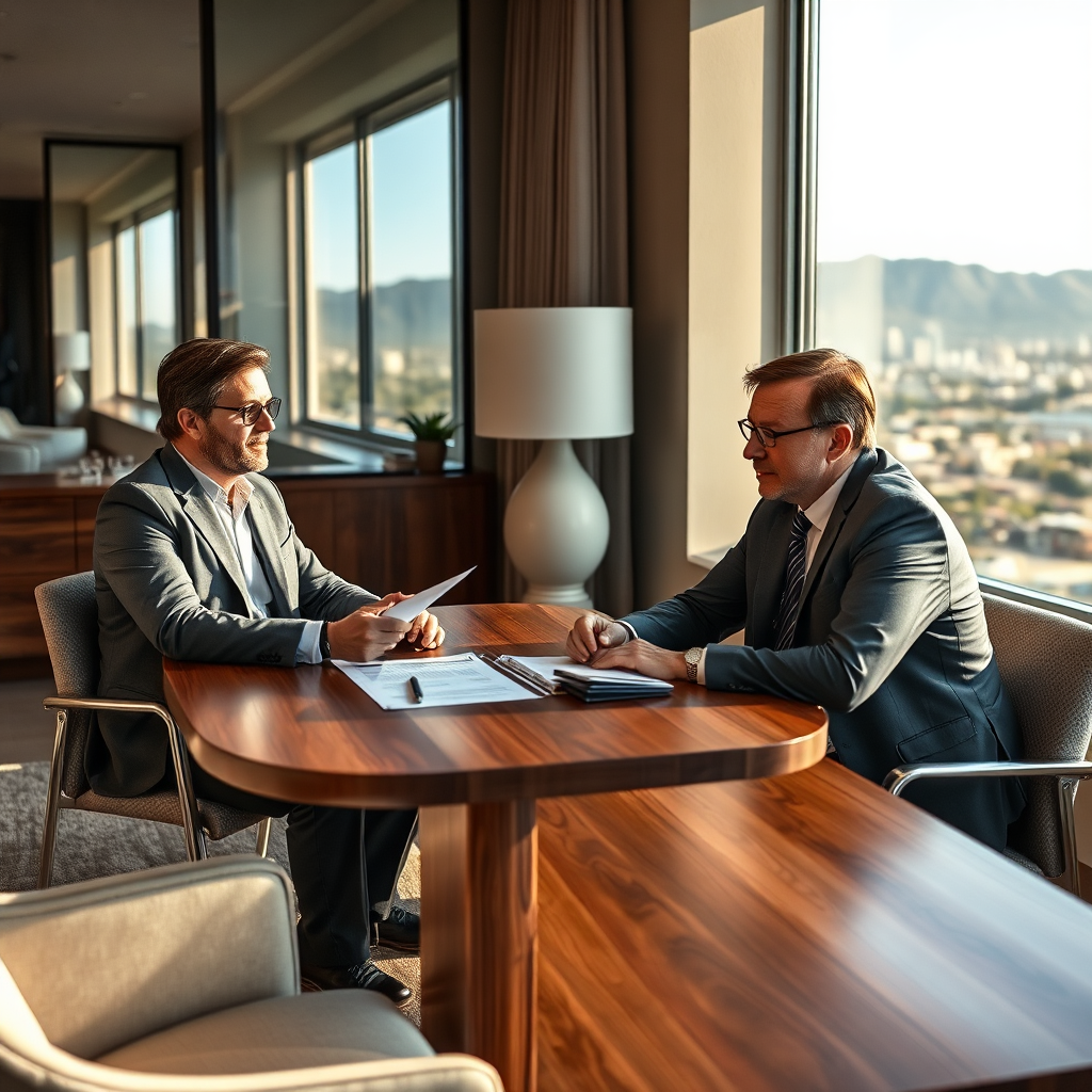 Phoenix business owner meeting with an advisor