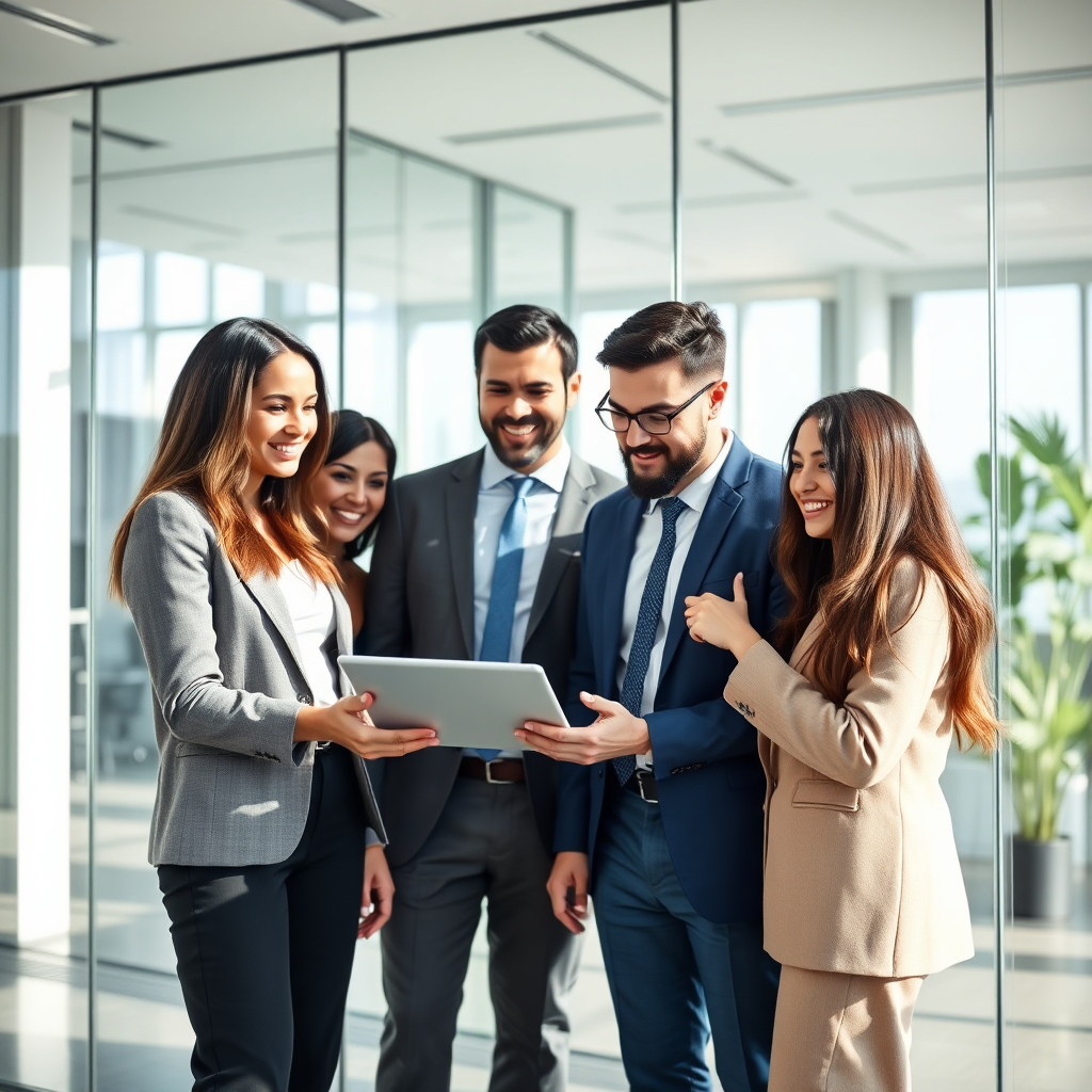 Professional team collaborating on business growth