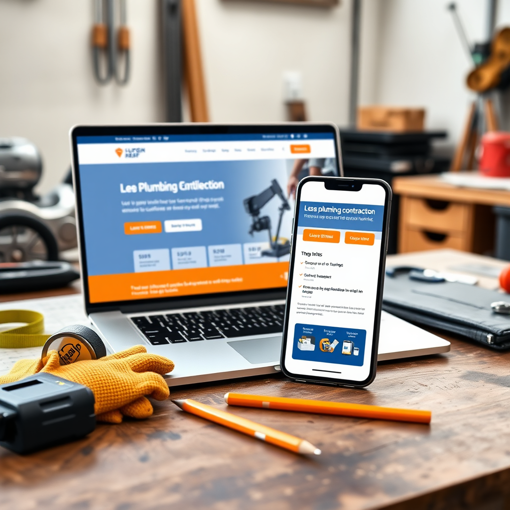 Mobile-first contractor website mockup