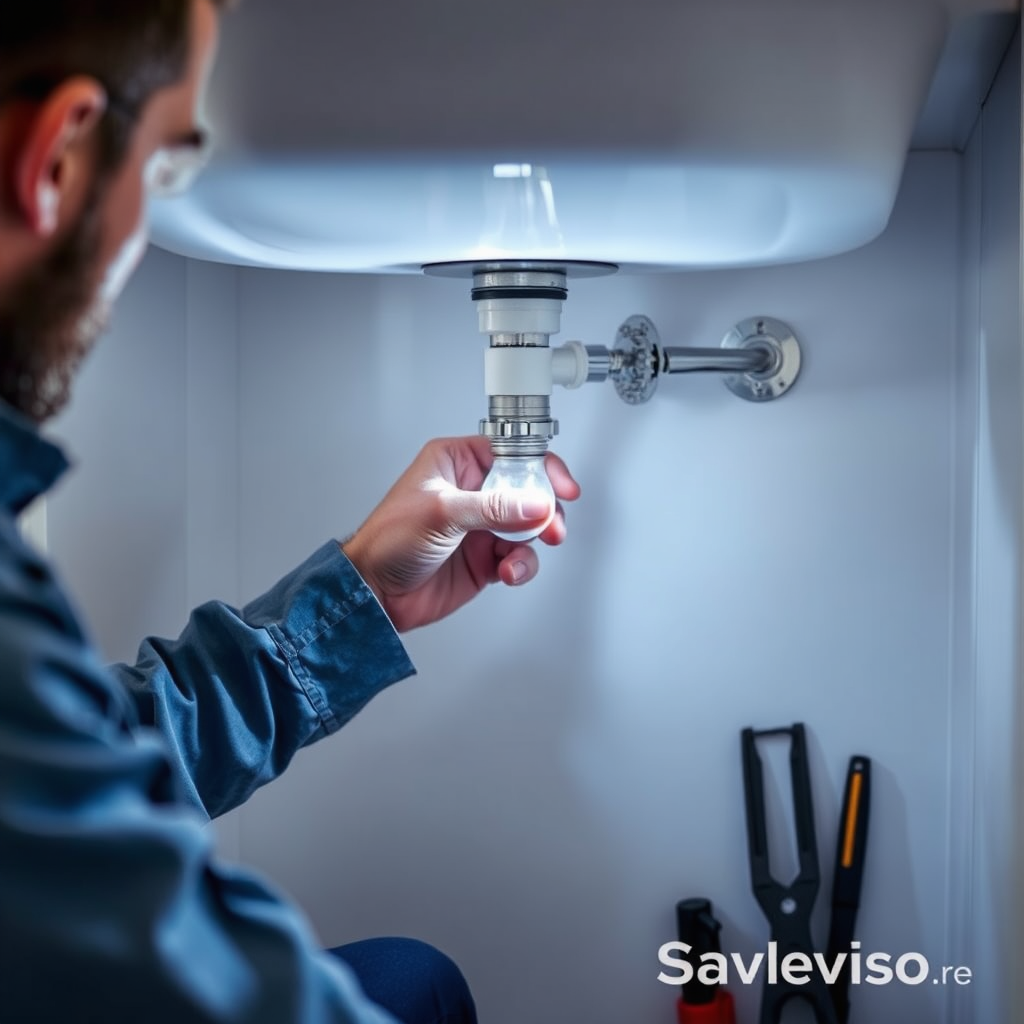 Plumber repairing a sink