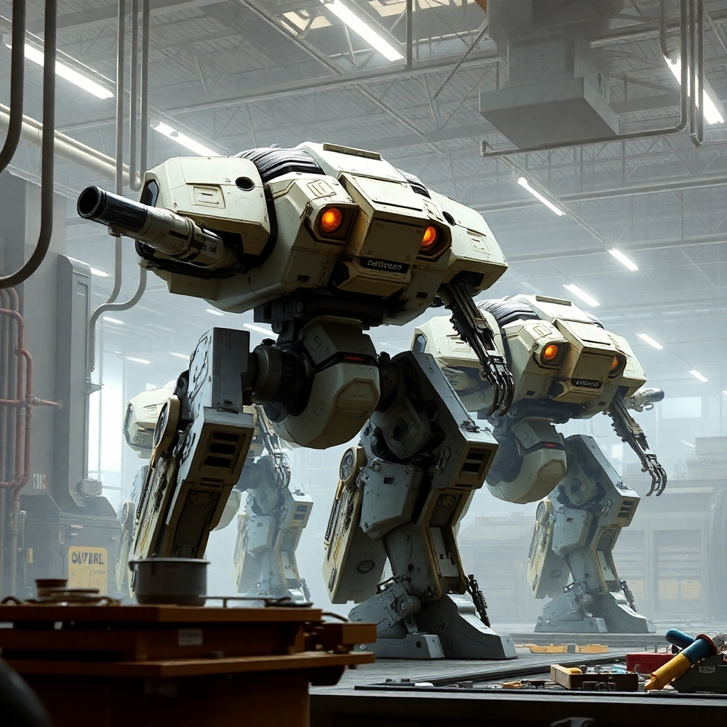 A stylized image of intricate gears turning, with sparks flying and wires connecting to an enormous metallic heart, emphasizing the industrial and robotic elements.