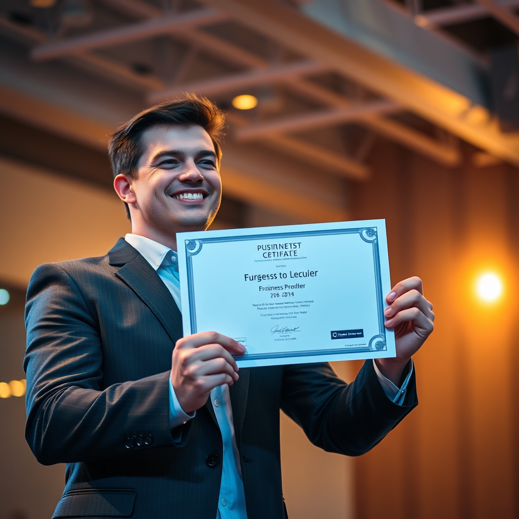 Business owner receiving recognition