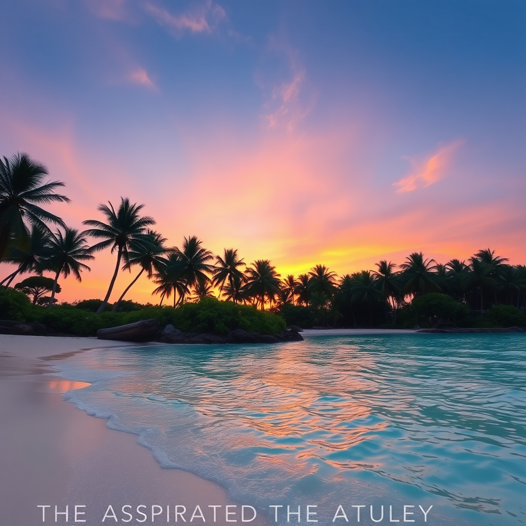 Beautiful tropical beach sunset.