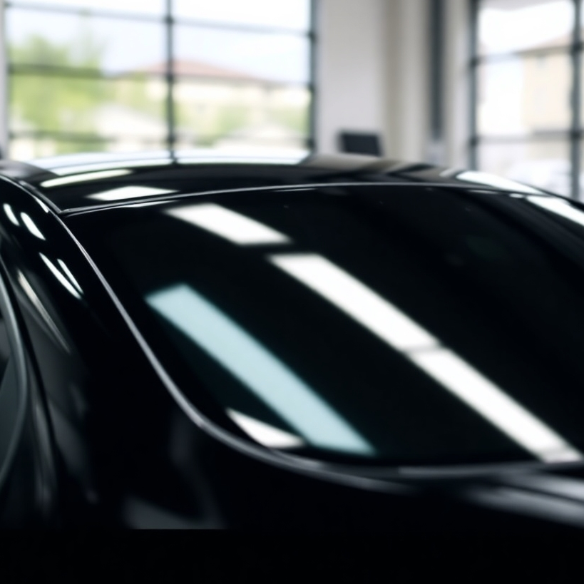 Create a photorealistic image showcasing the meticulous process of exterior car detailing. The image should capture details like polishing and waxing, highlighting the gleaming finish of a car. High quality, 4K resolution, soft and warm lighting.