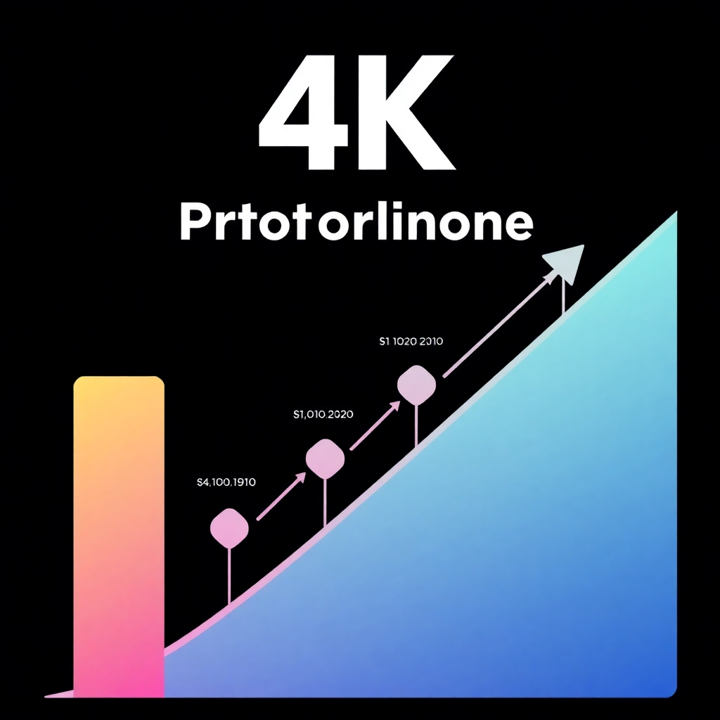 Stylized image, 4K resolution, of an upward-trending graph with milestones, representing performance growth over time.  The color palette could be a vibrant gradient, highlighting successful achievements