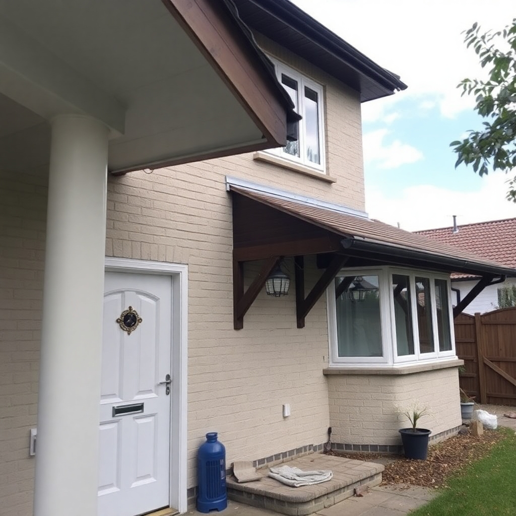 A photorealistic image capturing the essence of RH Property Services with a focus on painting and decorating. The scene shows a satisfied homeowner admiring their freshly painted living room, adorned with stylish decor and vibrant colors. Natural sunlight pours through large windows, illuminating the transformed space. The color palette is warm and inviting, with accents that reflect homey comfort. The composition includes a mix of contemporary furniture and elegant decorations, while texture details emphasize the freshly painted walls. The style references a cozy, modern interior. Technical specs require 4K resolution, high quality.