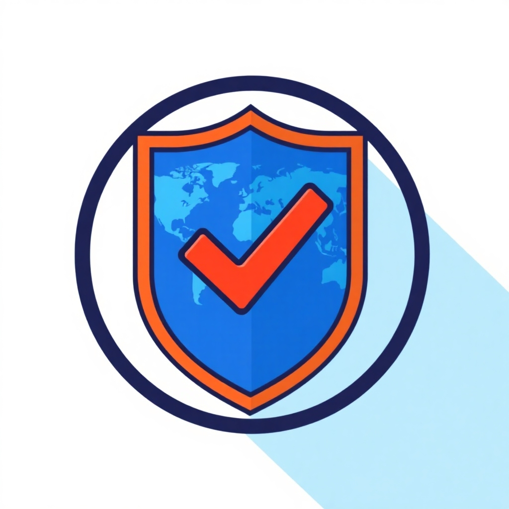 A stylized image of a legal shield with a small graphic of a checkmark and a world map on it, symbolizing global compliance and best practices.