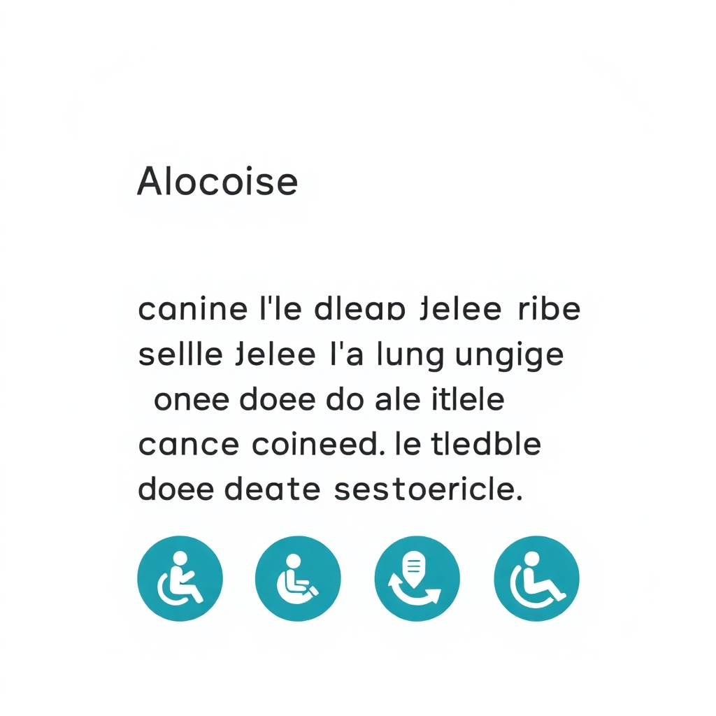 A stylized image representing an accessible interface where simple and clear language is used to communicate a document or policy. This could also include accessibility icons.