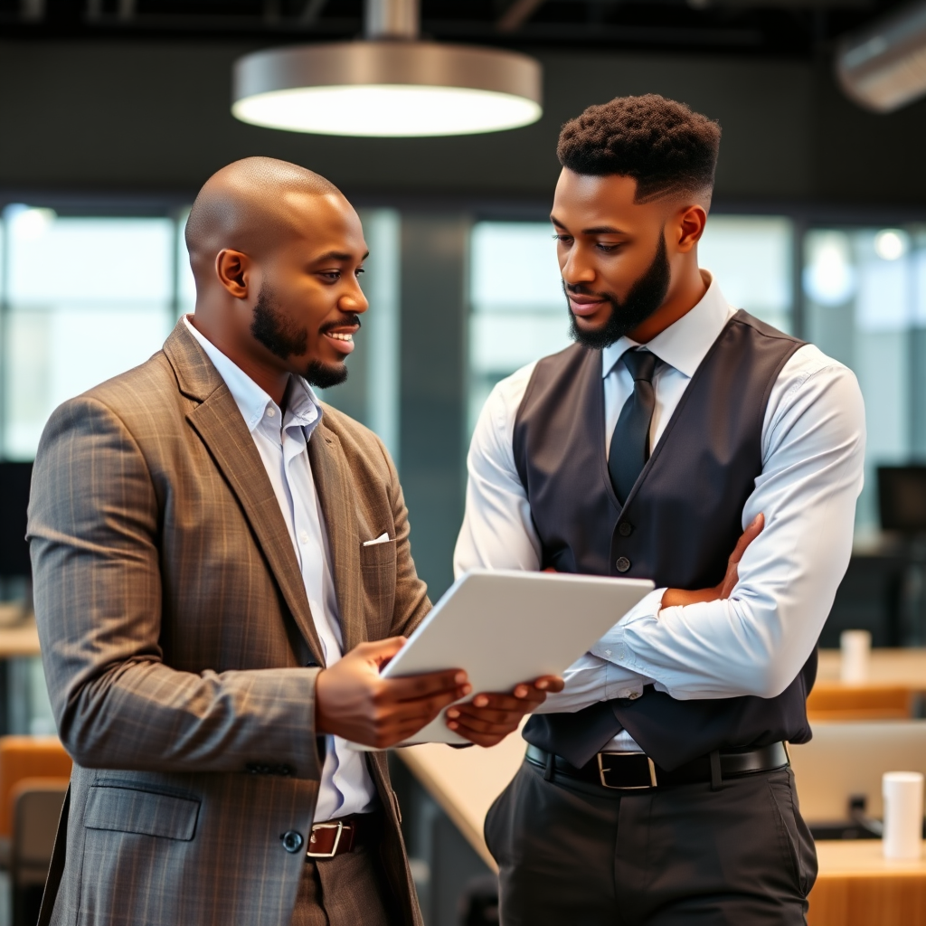 Visualize a one-on-one coaching session between Anthony and a junior manager in a cozy office. The lighting should be soft and inviting, creating a sense of safety and trust. Include personal touches like books and awards in the background to add character. Capture this intimate and empowering moment in high-quality 4K resolution to highlight the connection between them.